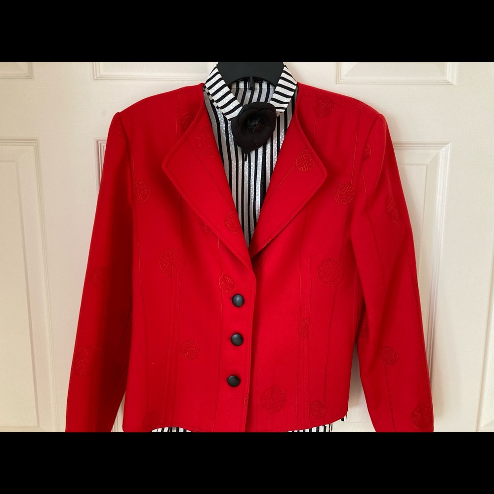 Vtg Louis Feraud Designer Suit Jacket/Top Size 10